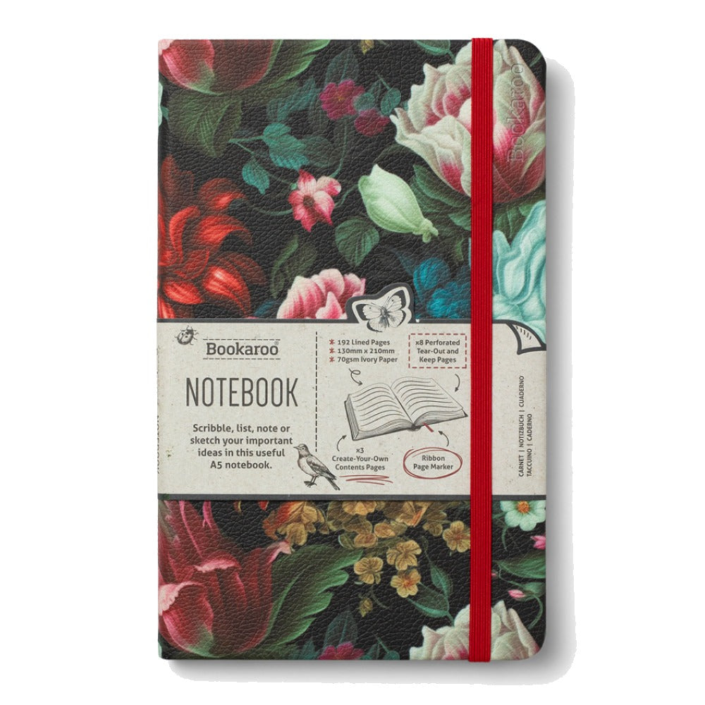 Dark Floral Bookaroo A5 Notatbok