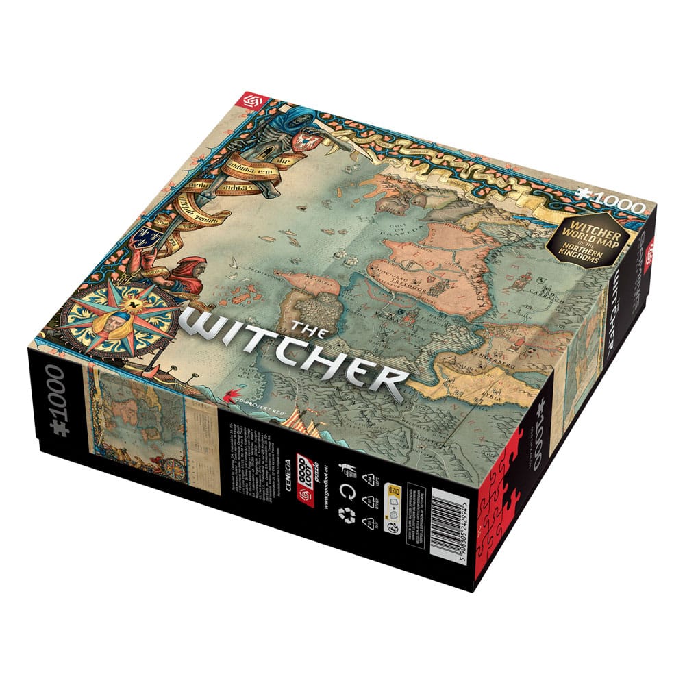 The Witcher 3 puslespill 1000 brikker – kart over Nordrikene