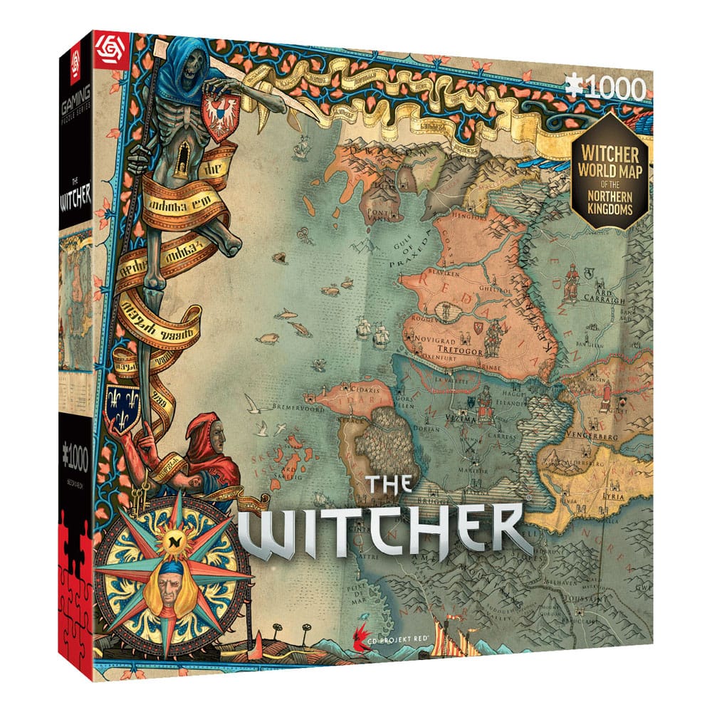 The Witcher 3 puslespill 1000 brikker – kart over Nordrikene