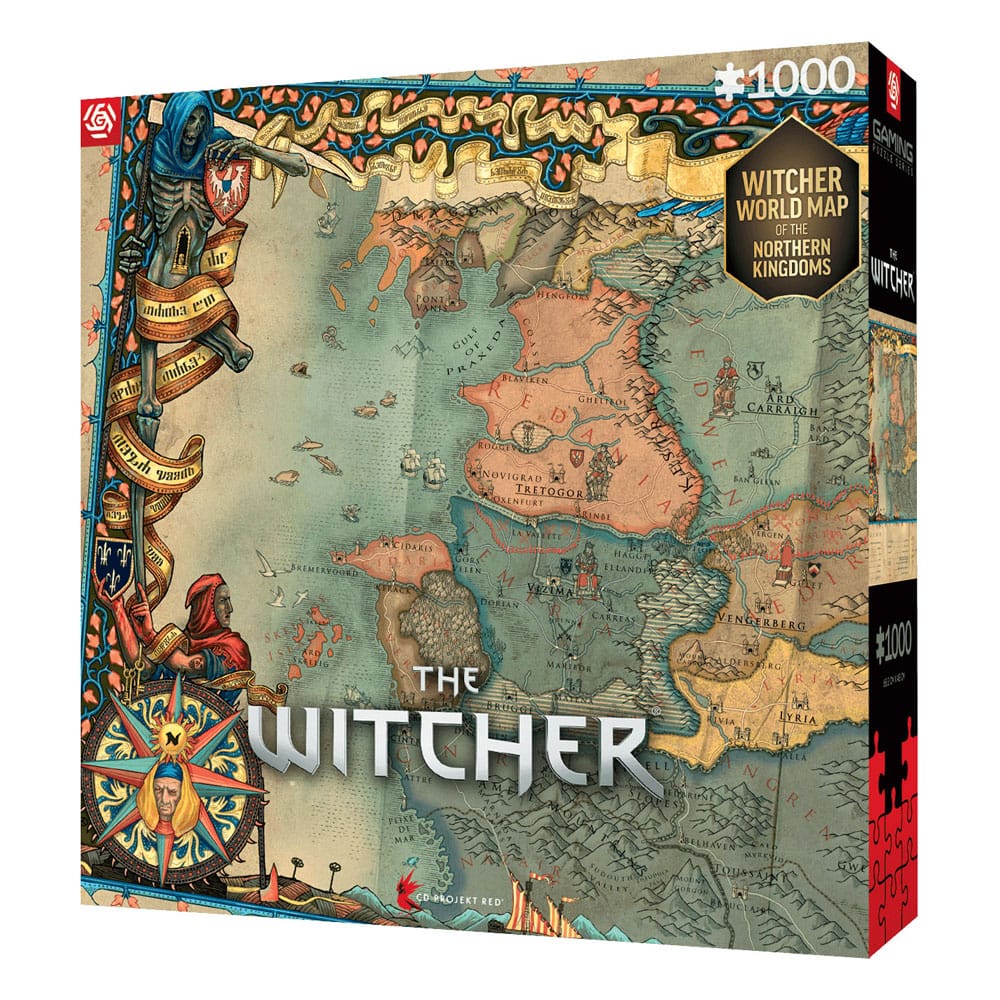 The Witcher 3 puslespill 1000 brikker – kart over Nordrikene