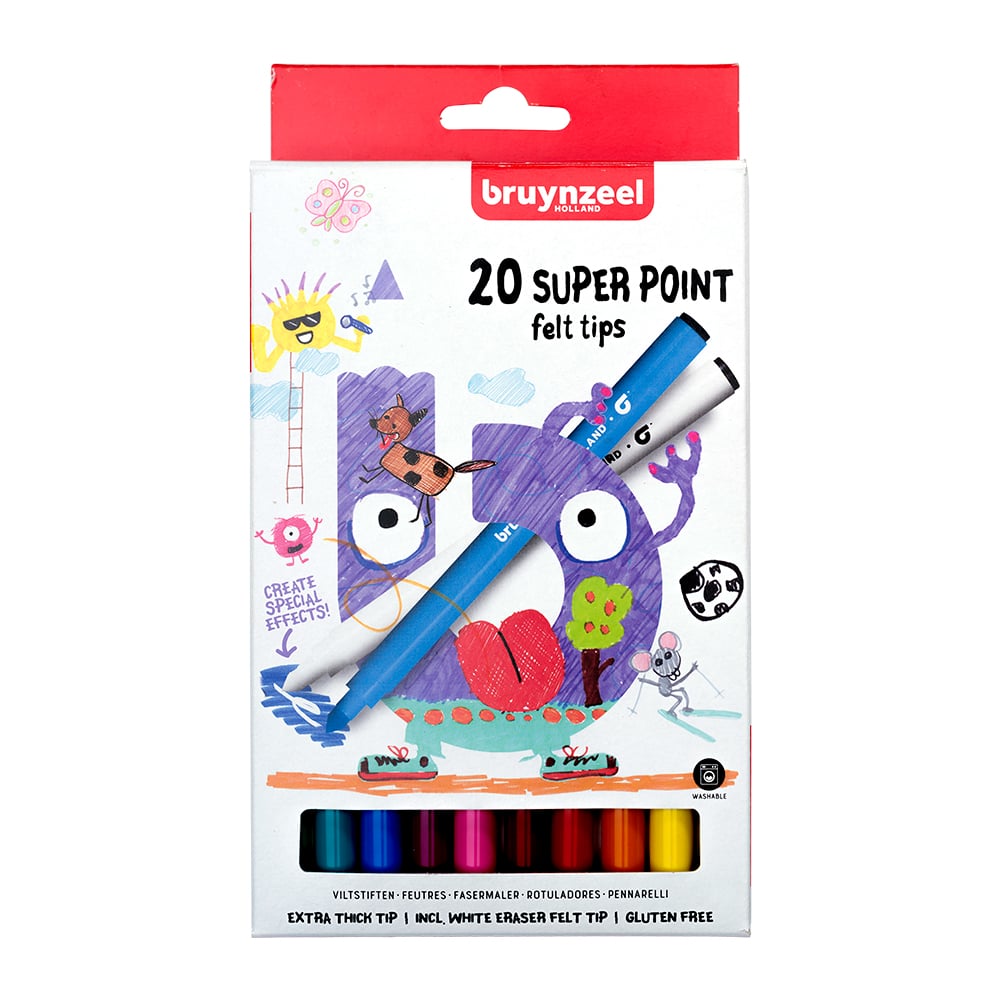 Bruynzeel KIDS - Super Point-tusjer Sett - 20stk