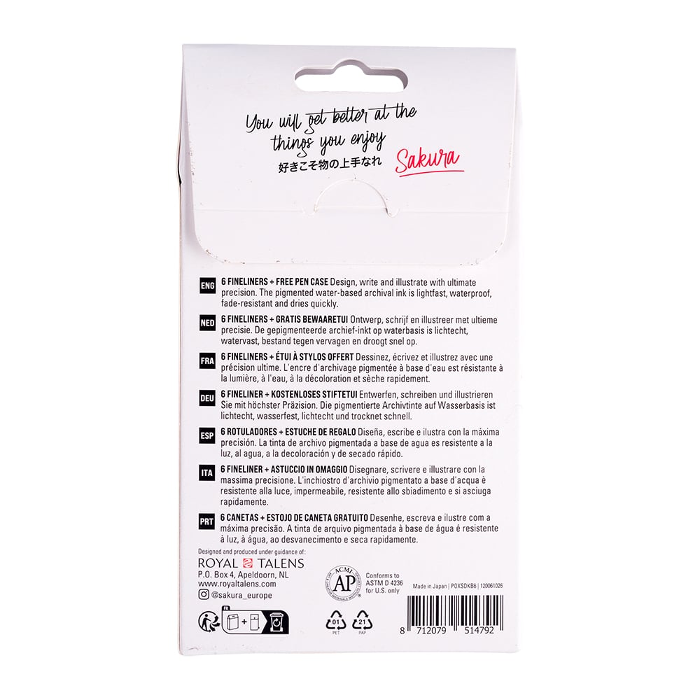 Sakura Pigma Micron Black Edition – 6stk + Case