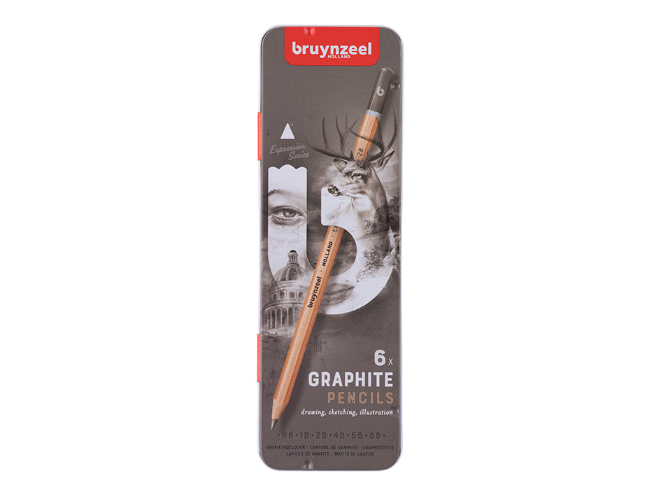 Bruynzeel Expression Gråblyanter - Sett 6stk