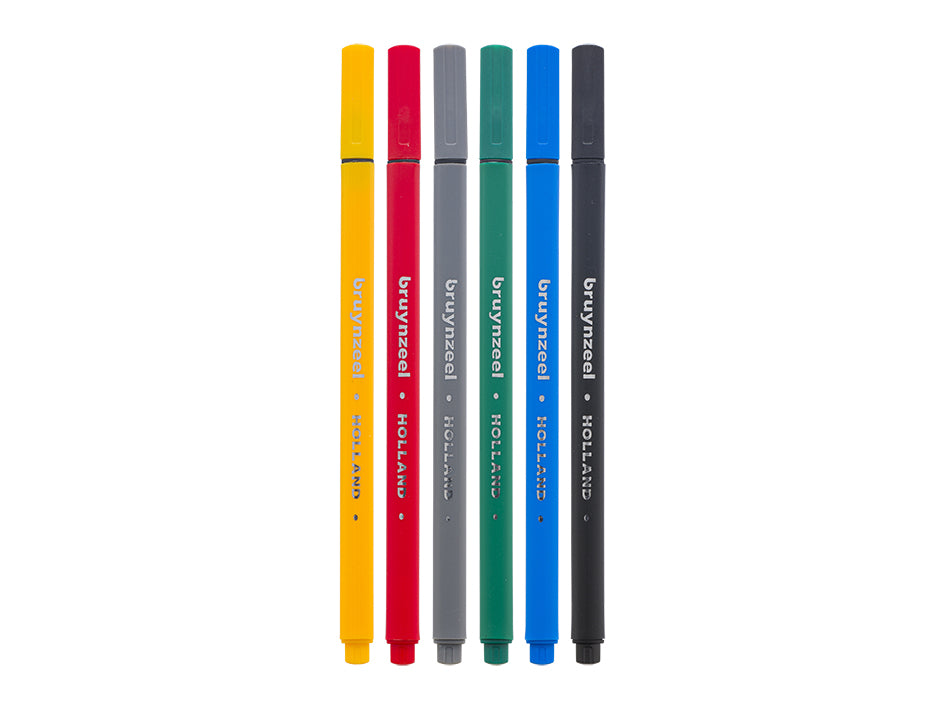 Bruynzeel Fineliners – Basic Colours 6stk