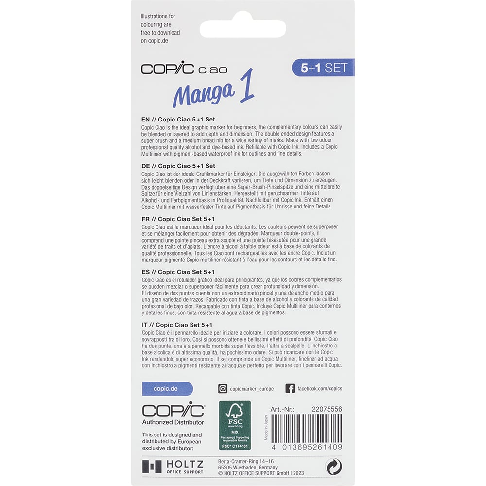 Copic Marker Ciao 5+1 Sett - Manga 1