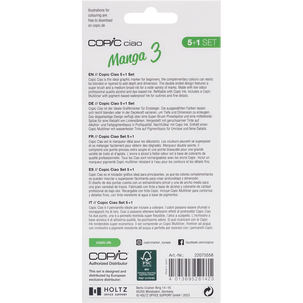 Copic Marker Ciao 5+1 Sett - Manga 3