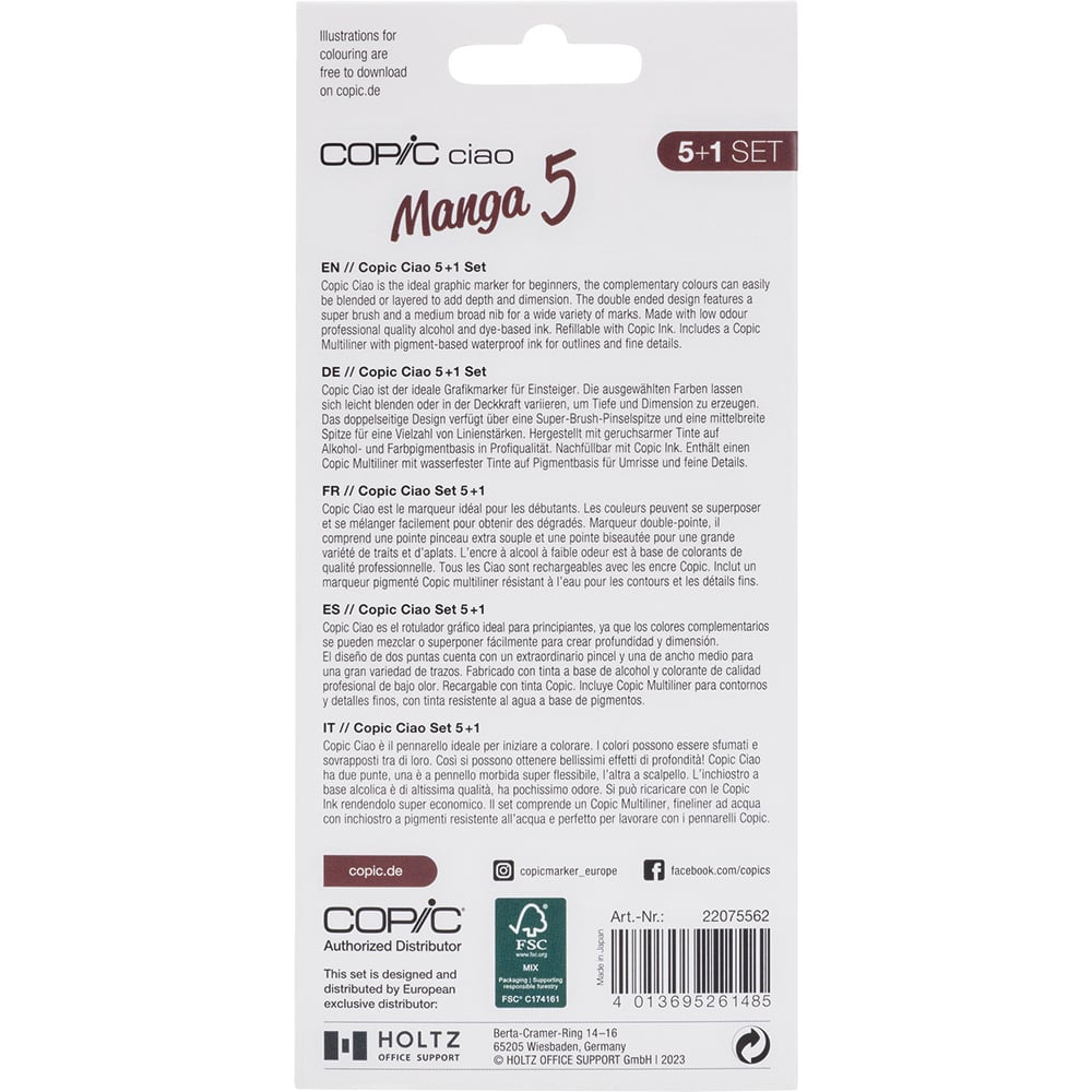 Copic Marker Ciao 5+1 Sett - Manga 5