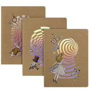 Alice i Eventyrland – Cahier Journal XL Linjert (sett med 3) – Moleskine notatbok