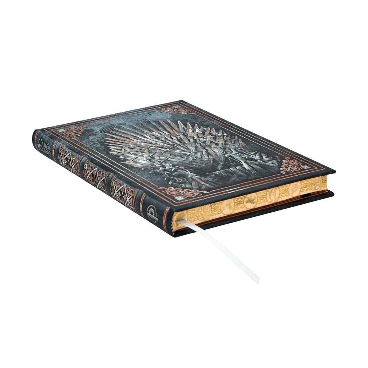 For the Throne Midi notatbok, rygg og sidesnitt