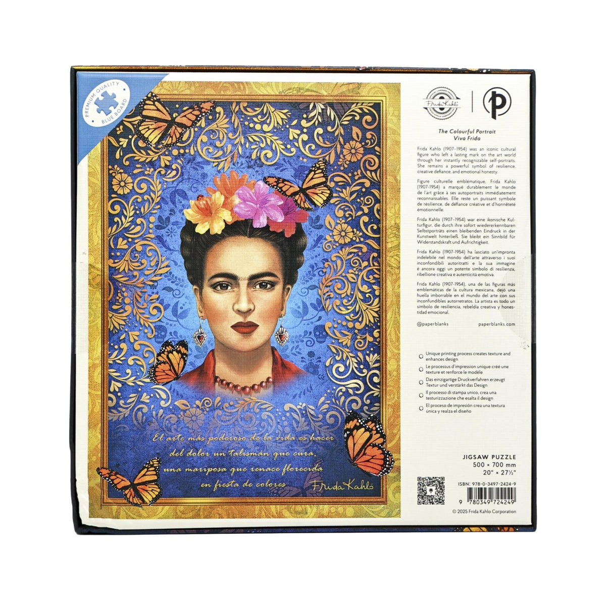 Viva Frida puslespill, eske bakside