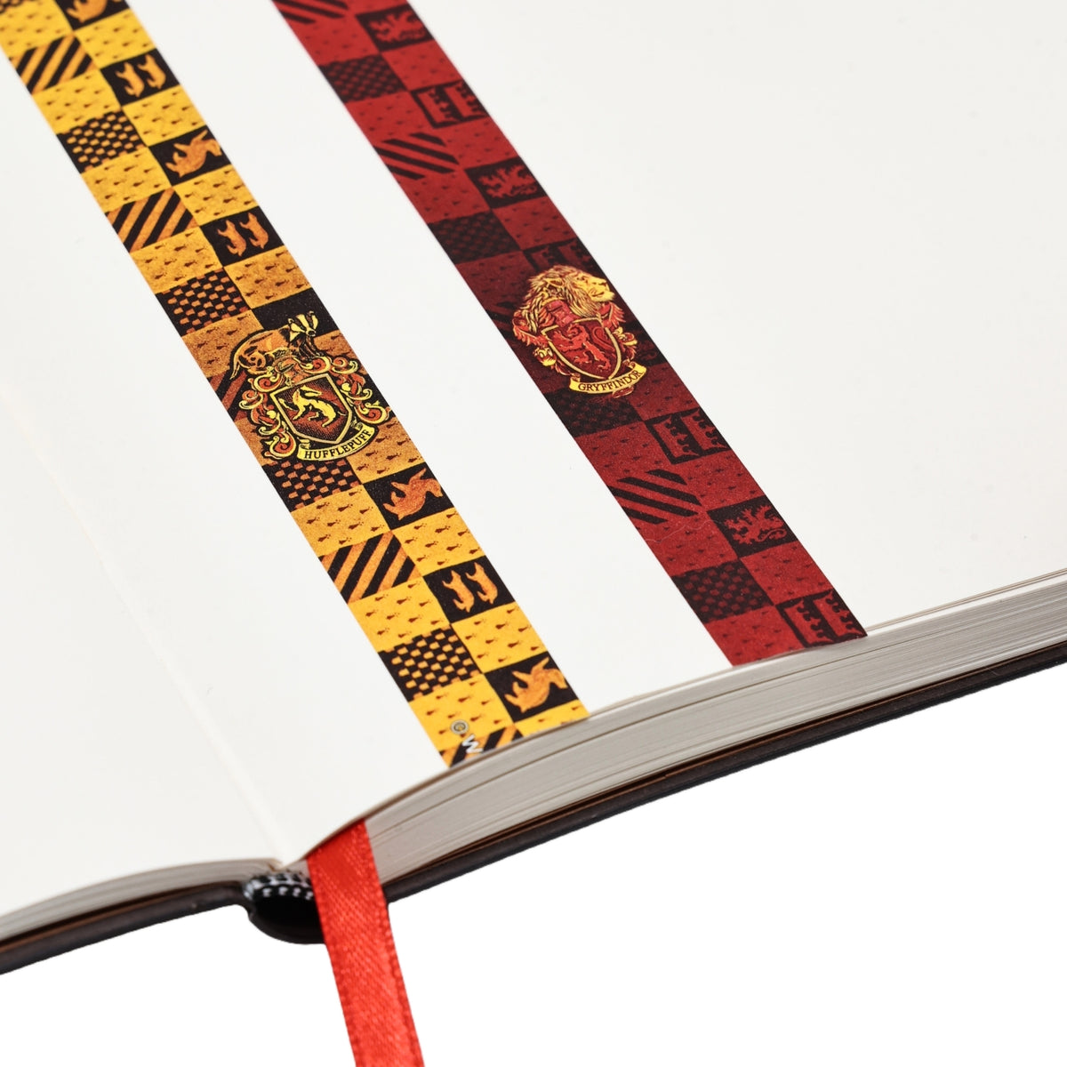 Gryffindor og Hufflepuff washi-teip, rygg og sidesnitt