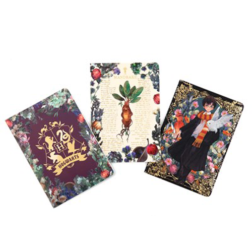 Harry Potter: Floral Fantasy Planner Notebook Collection (Sett av 3)