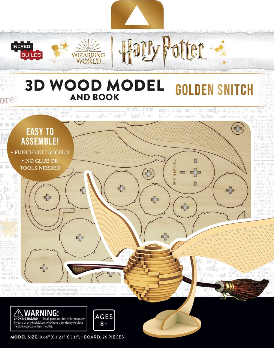 Harry Potter: Golden Snitch 3D tremodell og bok