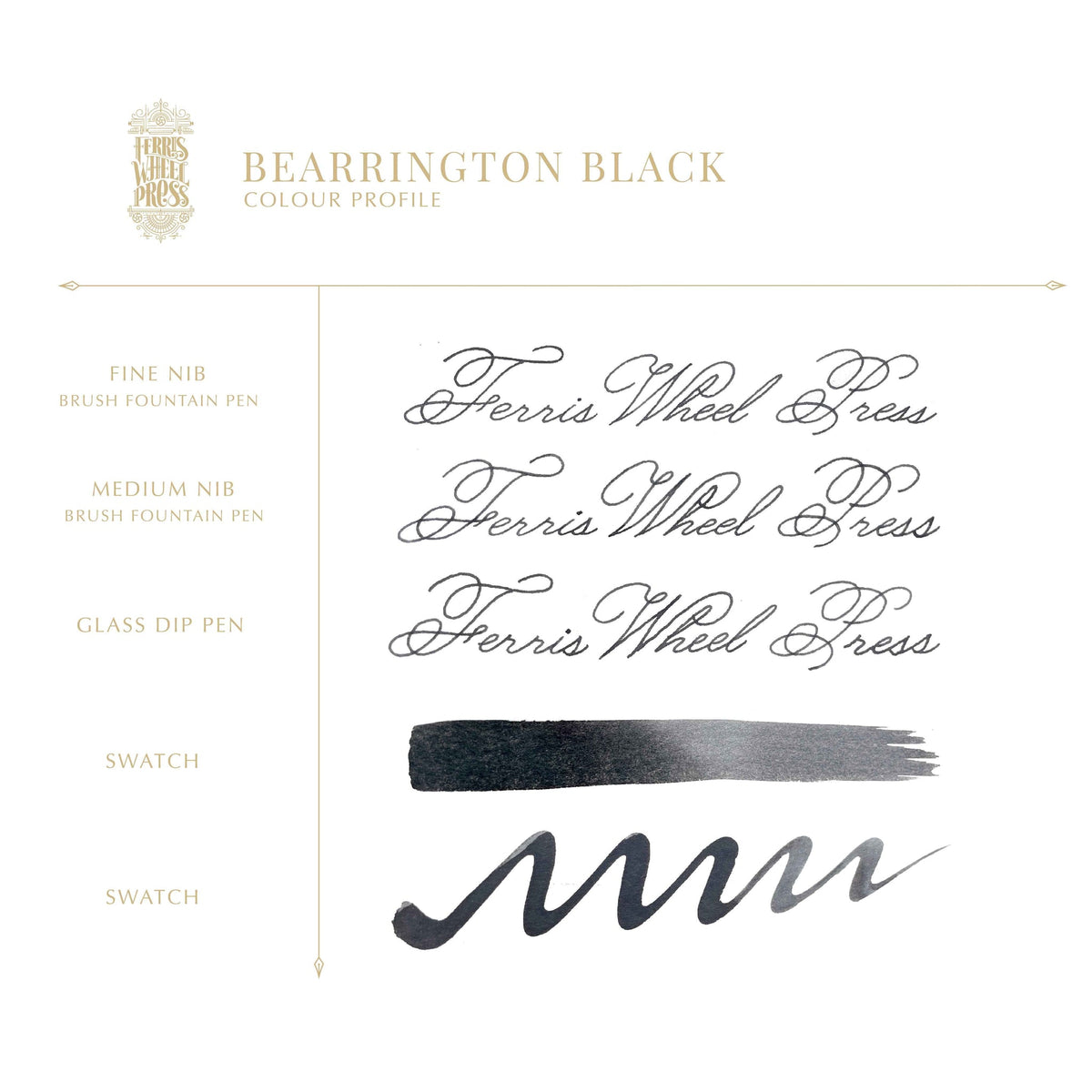 Blekk til fyllepenn 10 ml – Bearrington Black