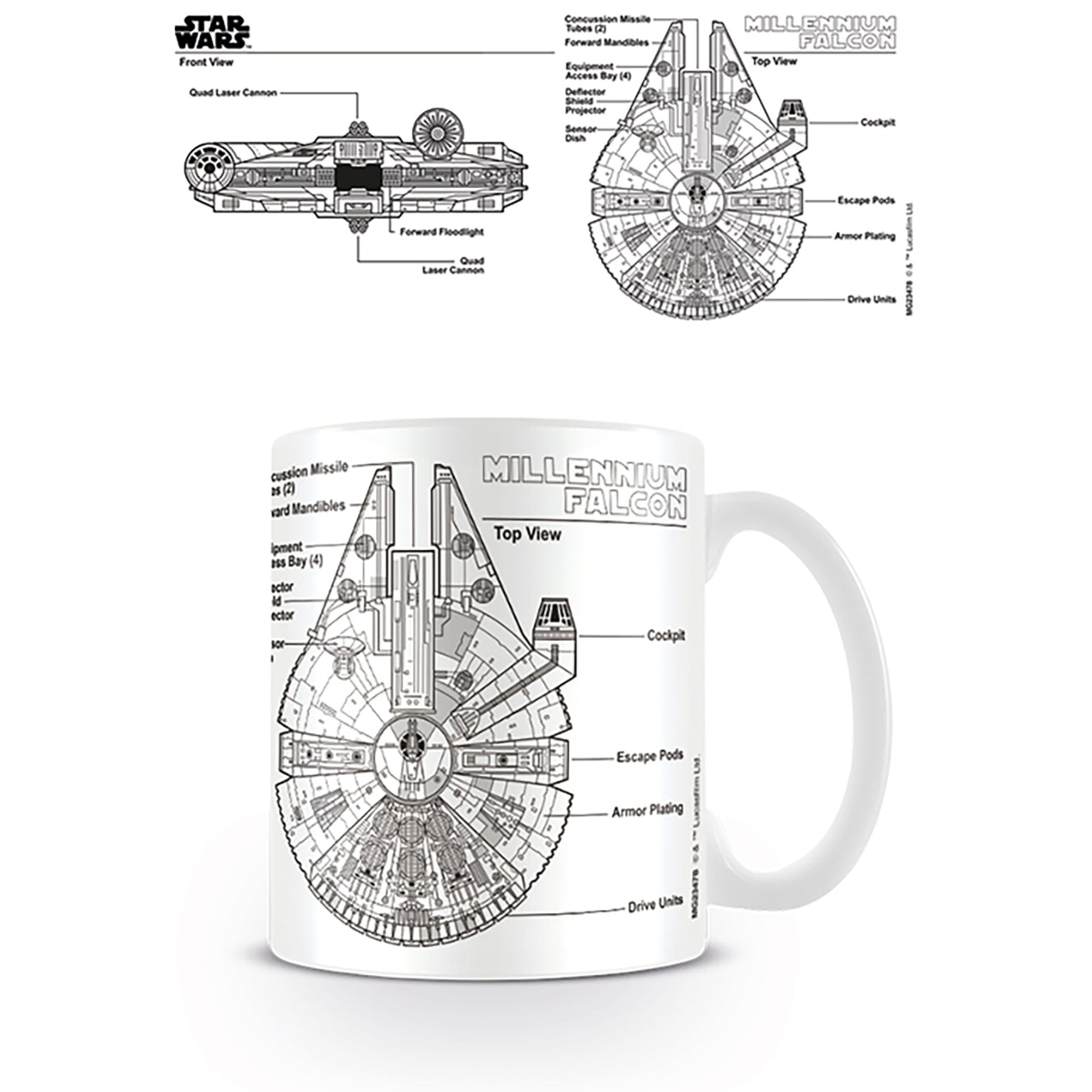 Star Wars kopp – Millennium Falcon sketch