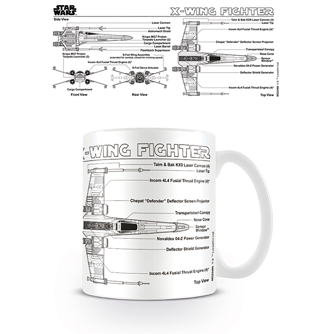 Star Wars kopp – x-wing fighter sketch