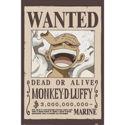 One Piece plakat – wanted luffy