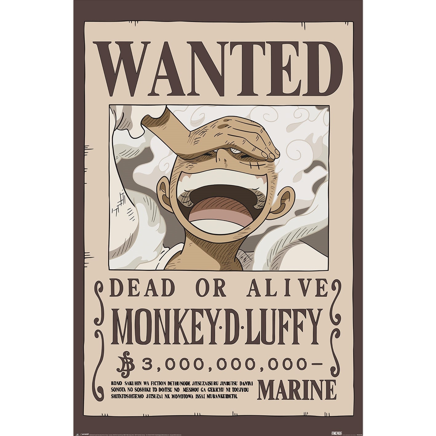 One Piece plakat – wanted luffy